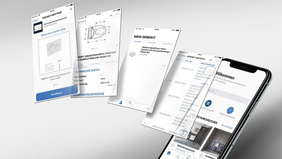 Pomocí aplikace Geberit pro identifikujte splachovací nádržky pod omítku a ihned si objednejte příslušné náhradní díly.