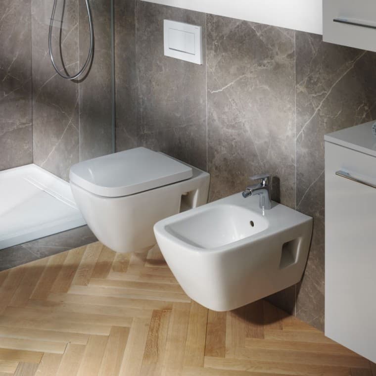 WC a bidet v hranatém designu z řady Geberit Selnova Square WC a bidet v hranatém designu z řady Geberit Selnova Square