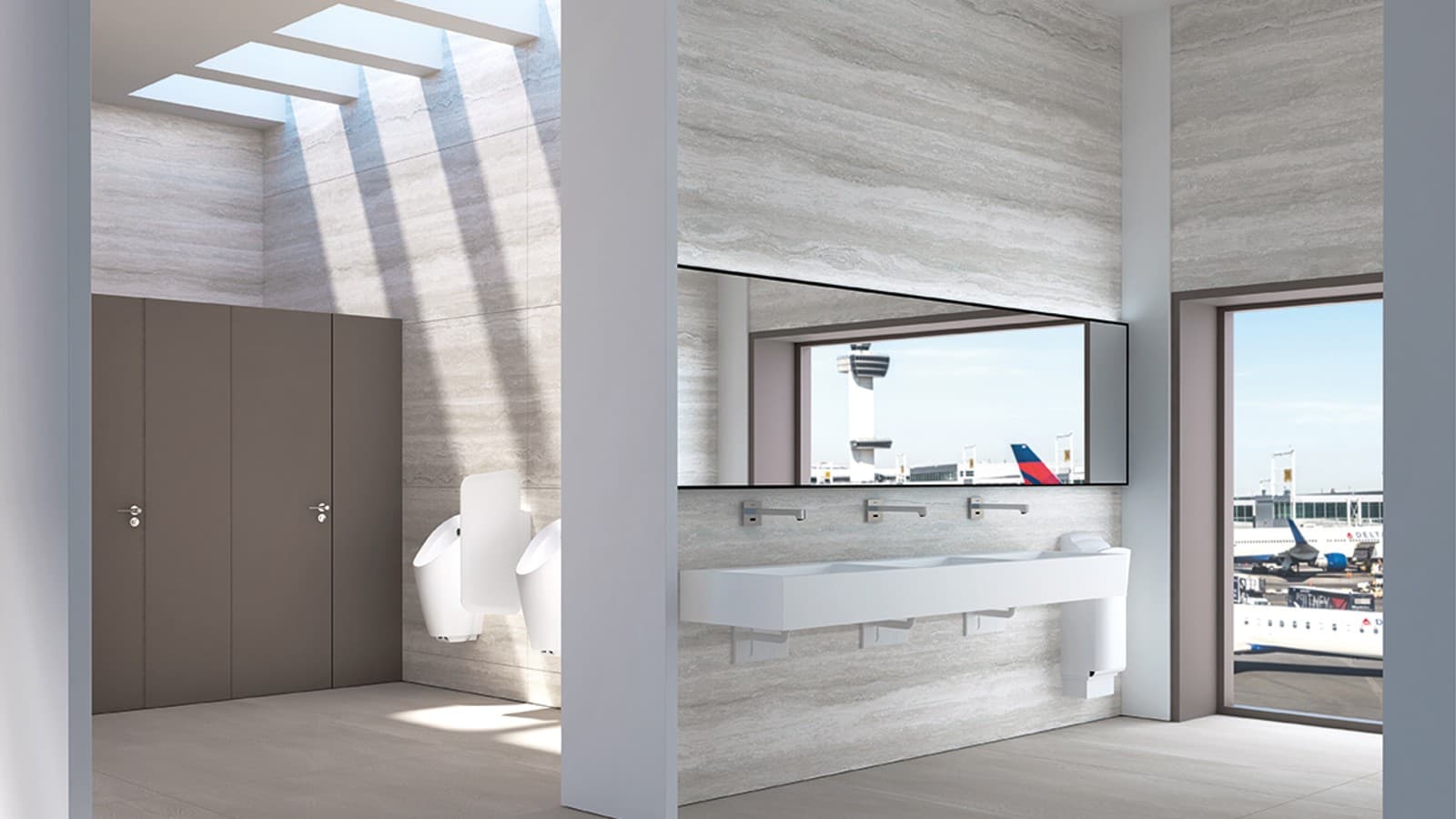 Desková vodovodní baterie Geberit Brenta ve veřejných zařízeních Desková vodovodní baterie Geberit Brenta ve veřejných zařízeních