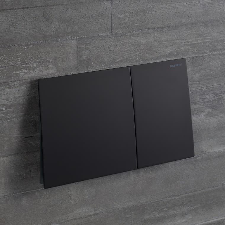 Sigma70 ovládací tlačítko v matné černé (© Geberit) Sigma70 ovládací tlačítko v matné černé (© Geberit)