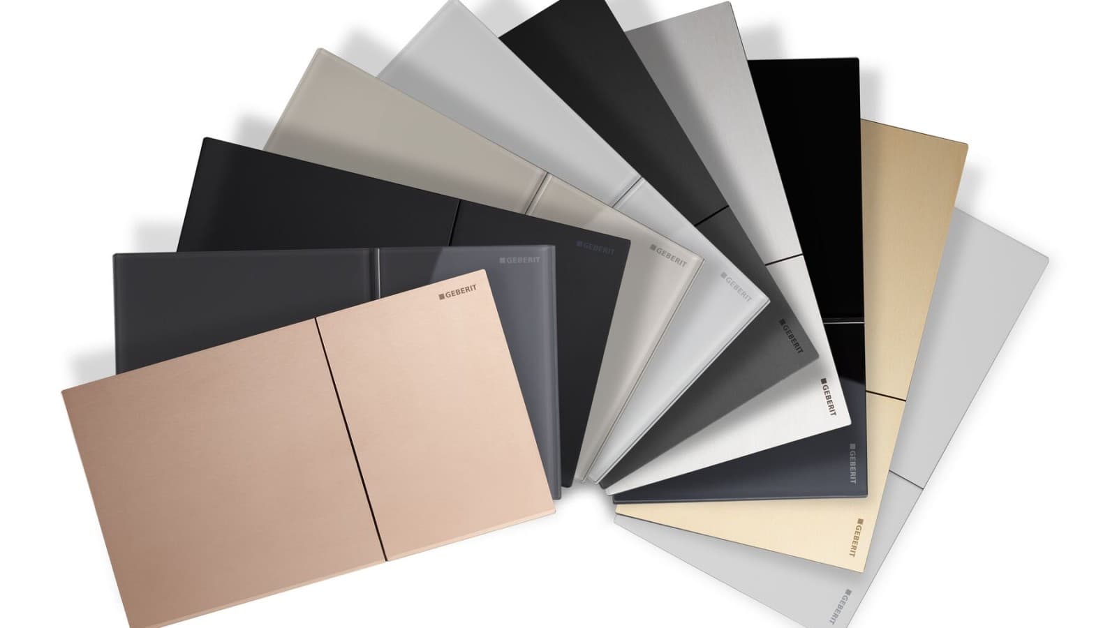 Rozsah povrchů dostupných pro ovládací tlačítko Geberit Sigma70 Rozsah povrchů dostupných pro ovládací tlačítko Geberit Sigma70