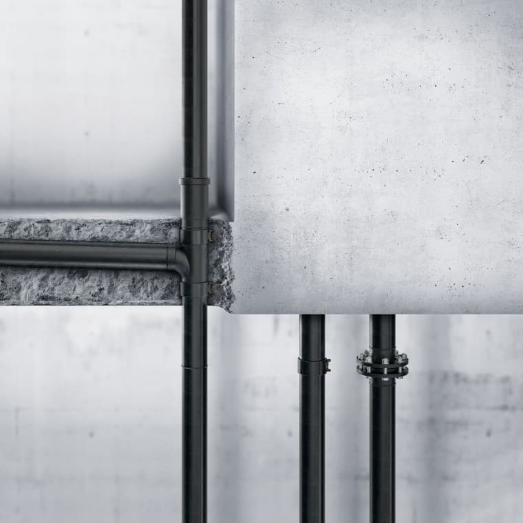 Geberit PE lze také pokládat do betonu Geberit PE lze také pokládat do betonu