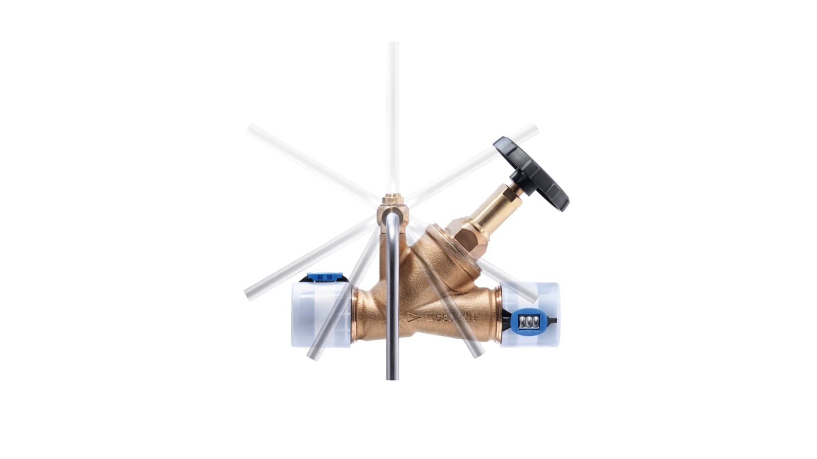 Vzorkovací ventil Geberit lze namontovat na úhlový uzavírací ventil ve všech polohách (© Geberit) Vzorkovací ventil Geberit lze namontovat na úhlový uzavírací ventil ve všech polohách (© Geberit)